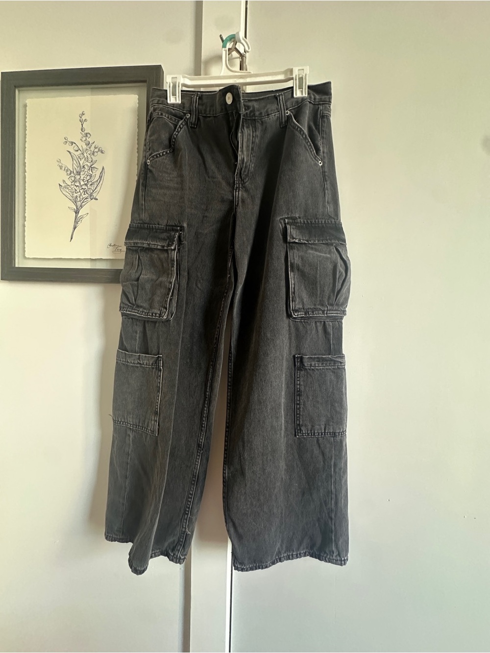 Old Navy Men's Black Wide-Leg Cargo Pants